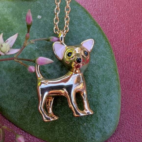 kate spade Jewelry - Kate Spade Gold Chihuahua Dog Pendant Necklace